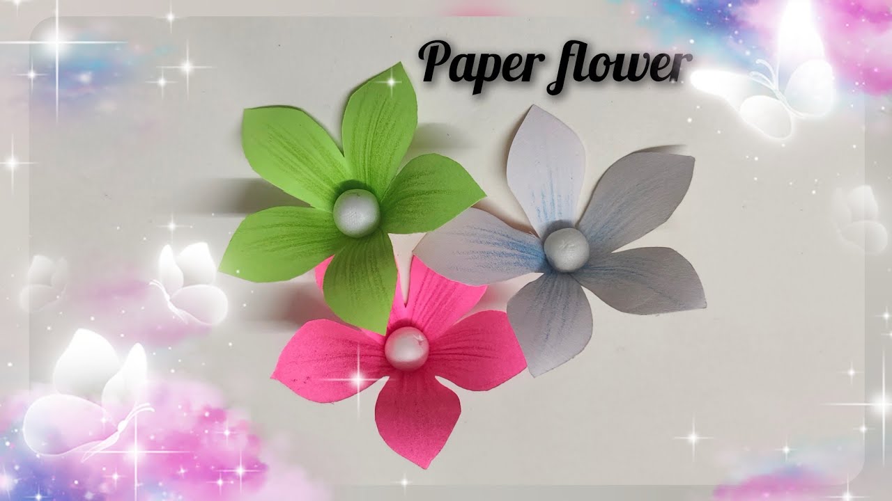 How to make paper flower #flower making with paper step by step..