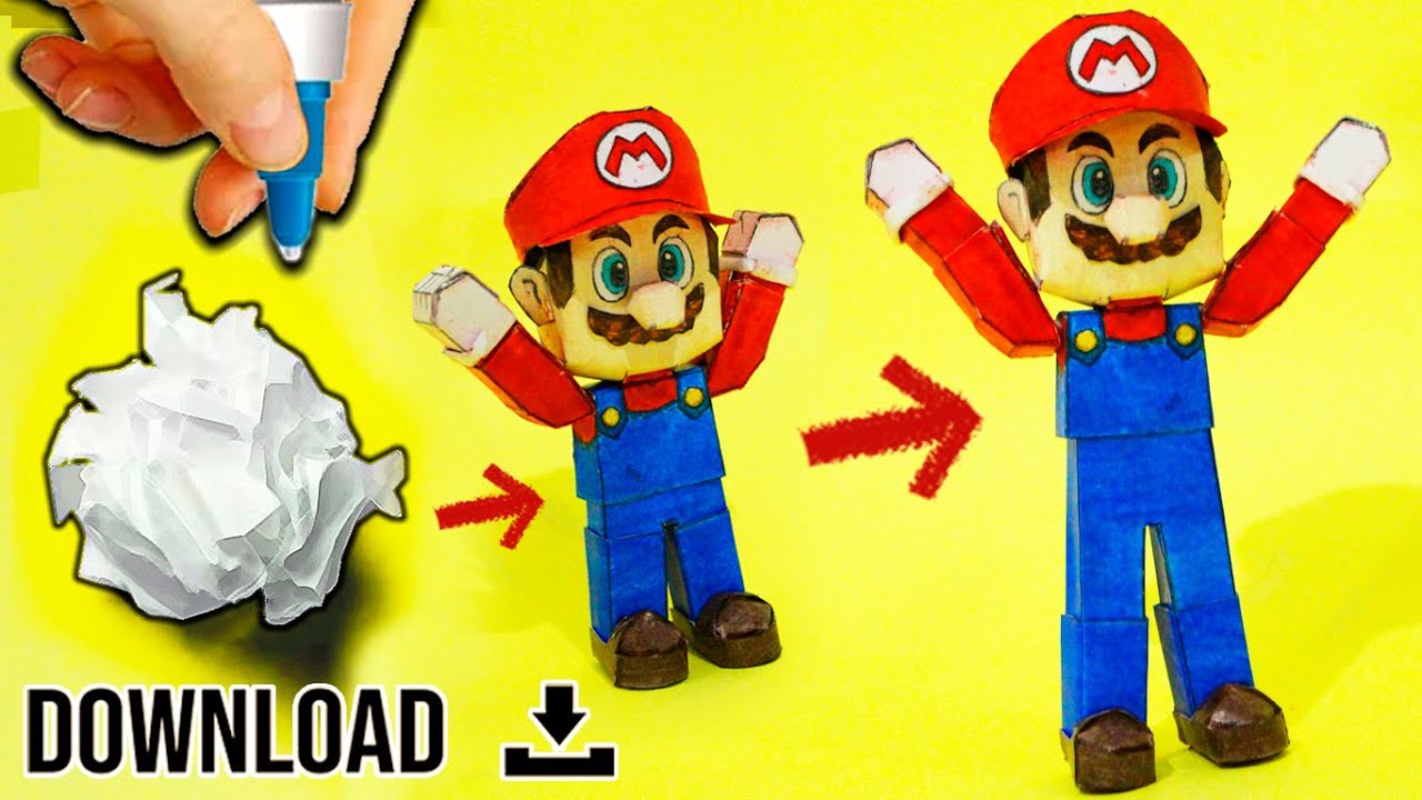 Como Fazer SUPER MARIO DE PAPEL Timelapse 2023 Papercraft BR