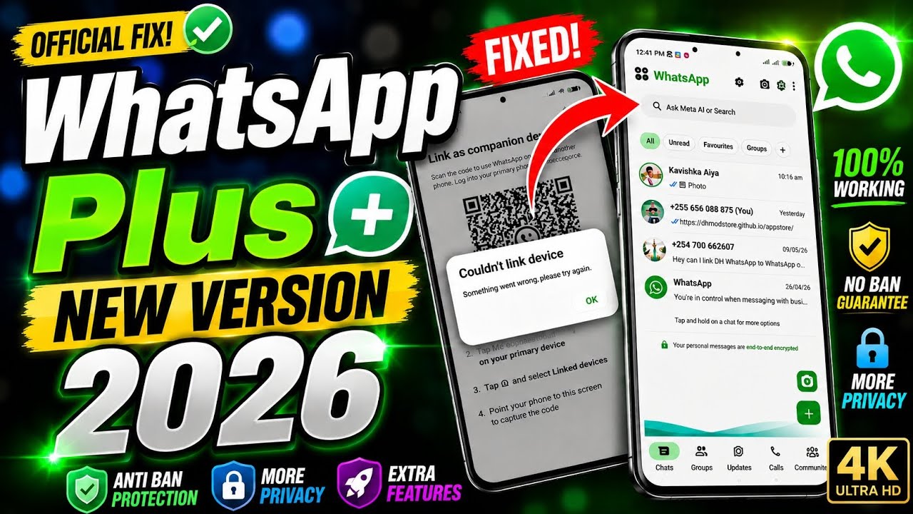 WhatsApp Plus Nueva Versi&oacute;n 2026 YesiiMods | Link Device Problem Solved