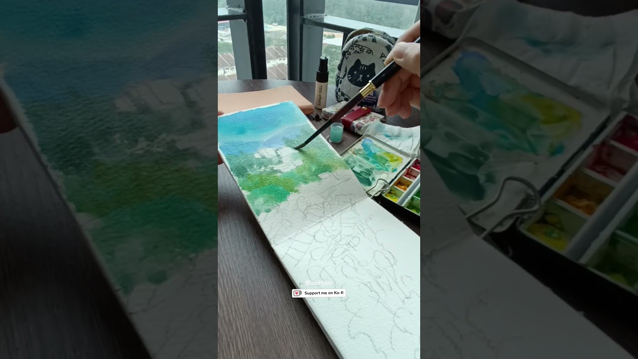 First Urbansketch of the Year 2024! Sketching from a high rise building! #urbansketching #watercolor