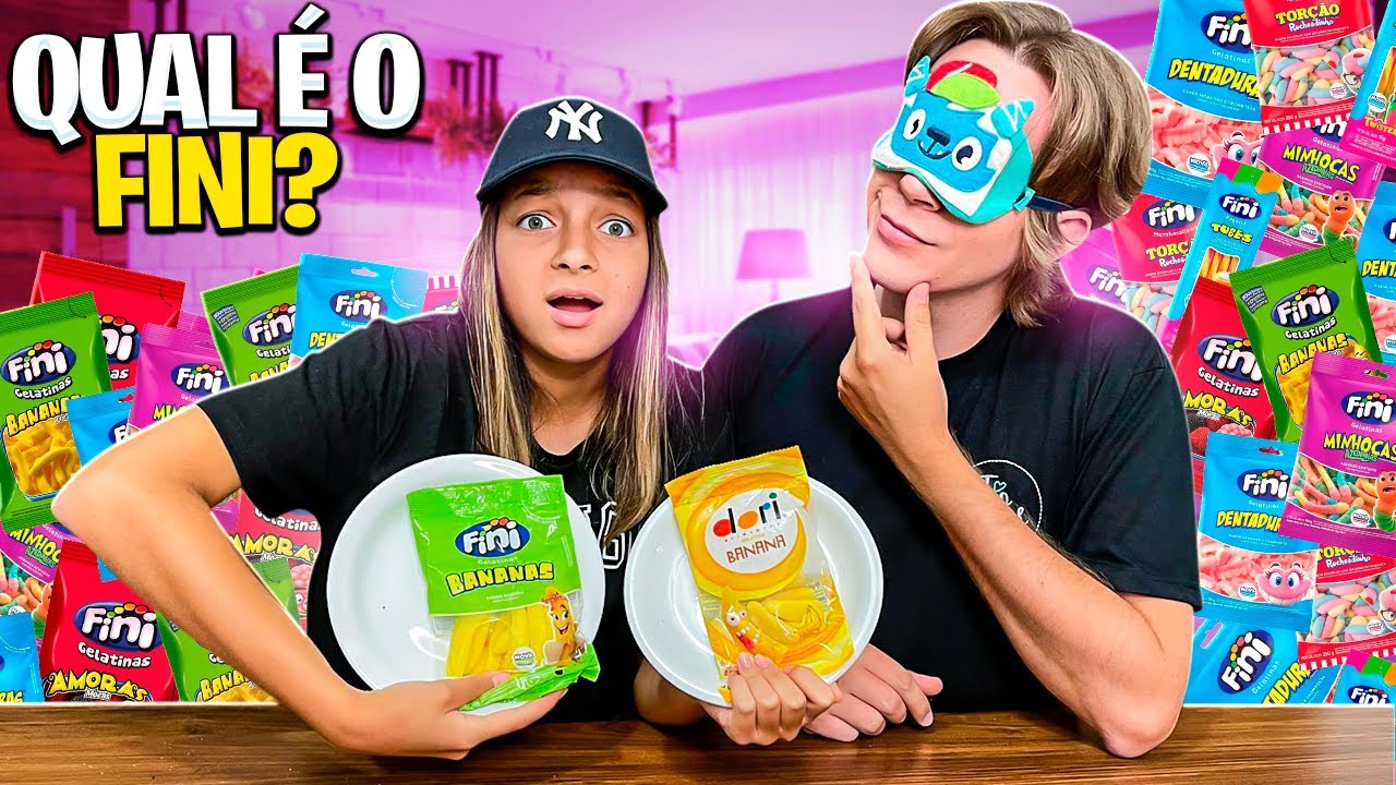 TENTE ADIVINHAR QUAL É A BALA FINI VS IMITAÇÃO DE OLHOS VENDADOS | TIO LUCAS E LAILA SHOW