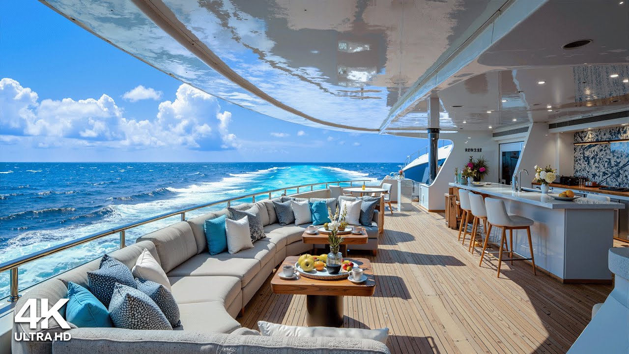 Sunny Day on a Luxury Yacht 🌊 Smooth Bossa Nova Jazz & Relaxing Ocean Sounds for Upbeat Mood, Uplift