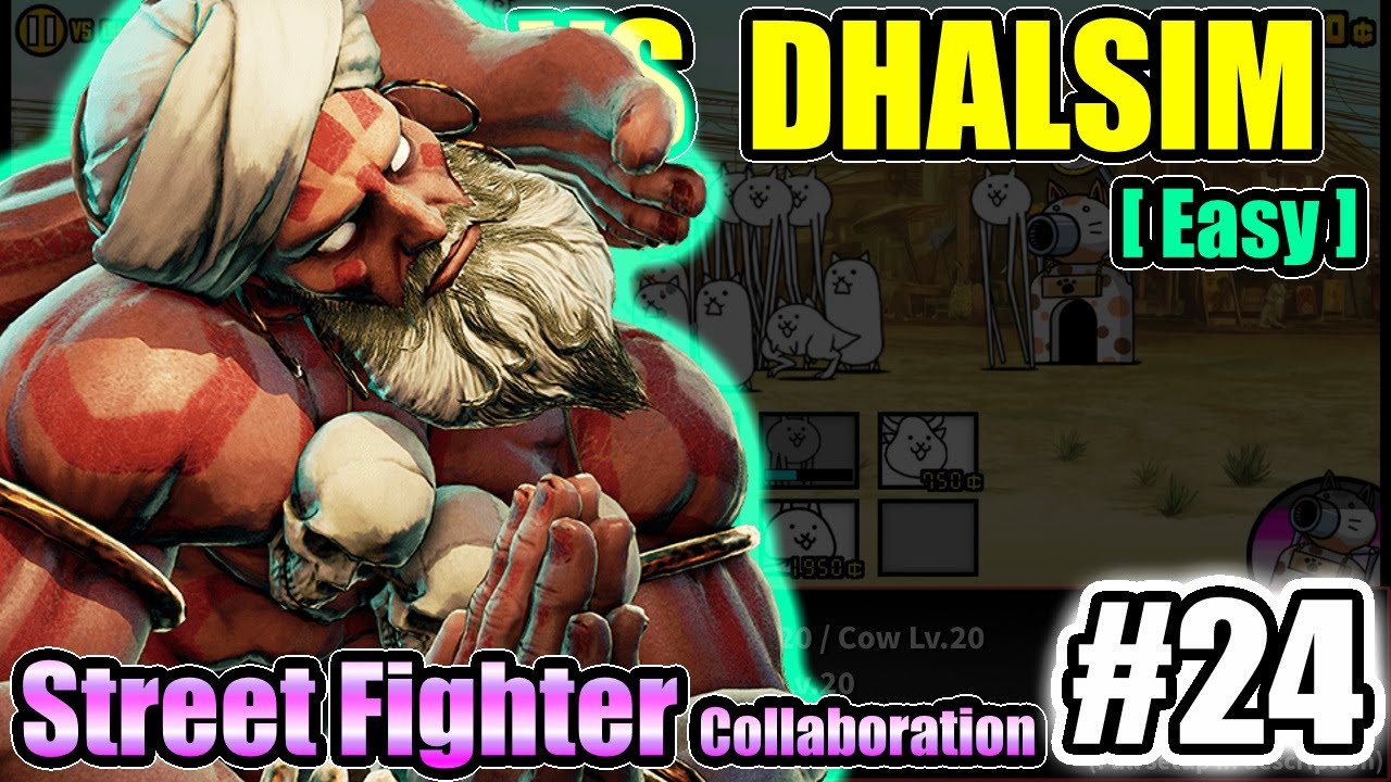 The Battle Cats – VS DHALSIM (Easy)｜New Challenger #24｜Street Fighter Collaboration｜F2P – No Gacha