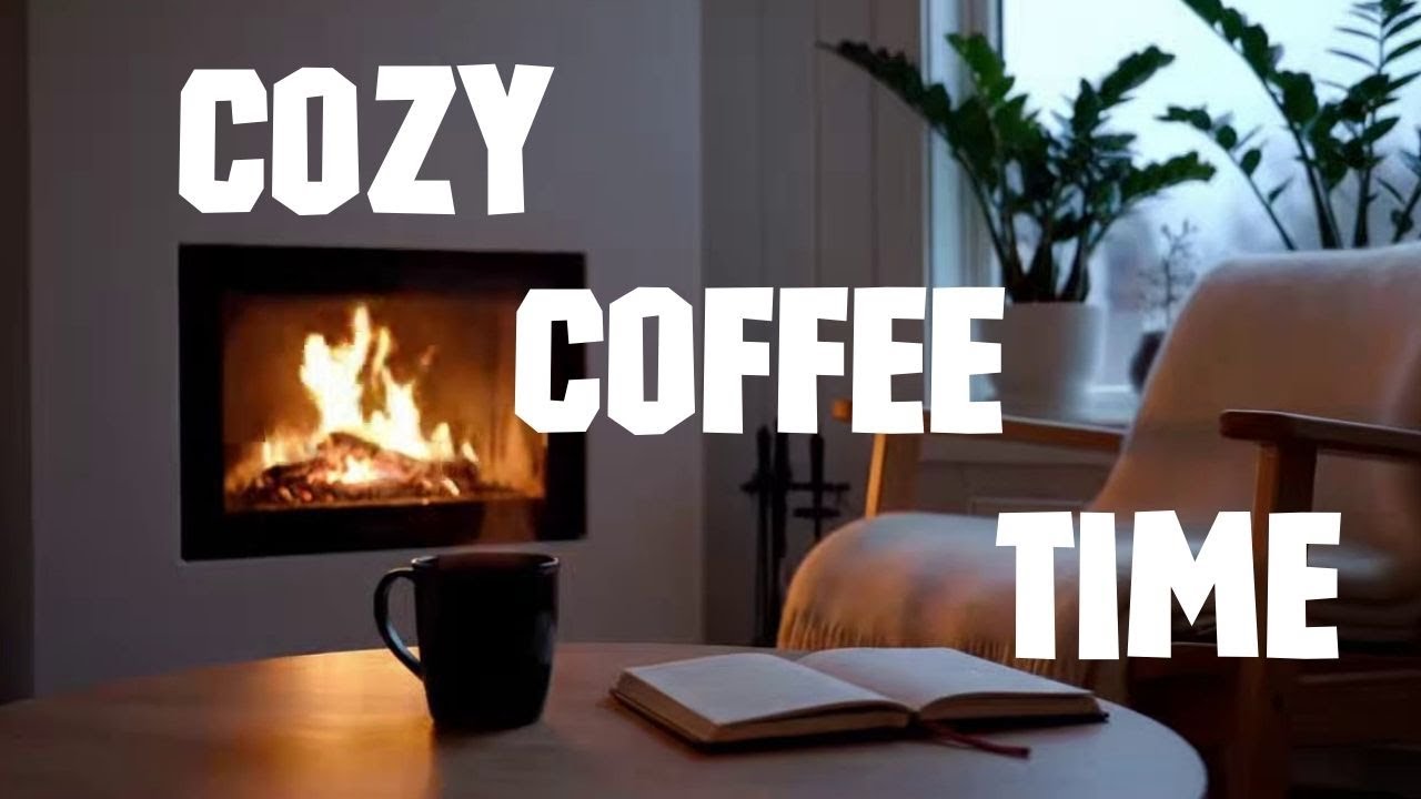 Peaceful Cozy Café Night ☕🔥 Fireplace Sounds for Relaxation & Sleep
