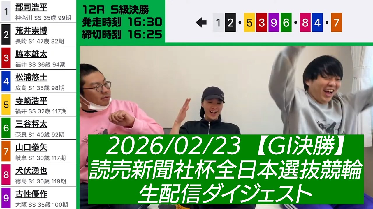 【ダイジェスト】読売新聞社杯全日本選抜競輪【GI決勝/2026/02/23】