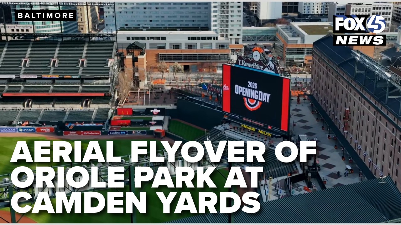 Drone Video: Flyover of Oriole Park at Camden Yards on Opening Day