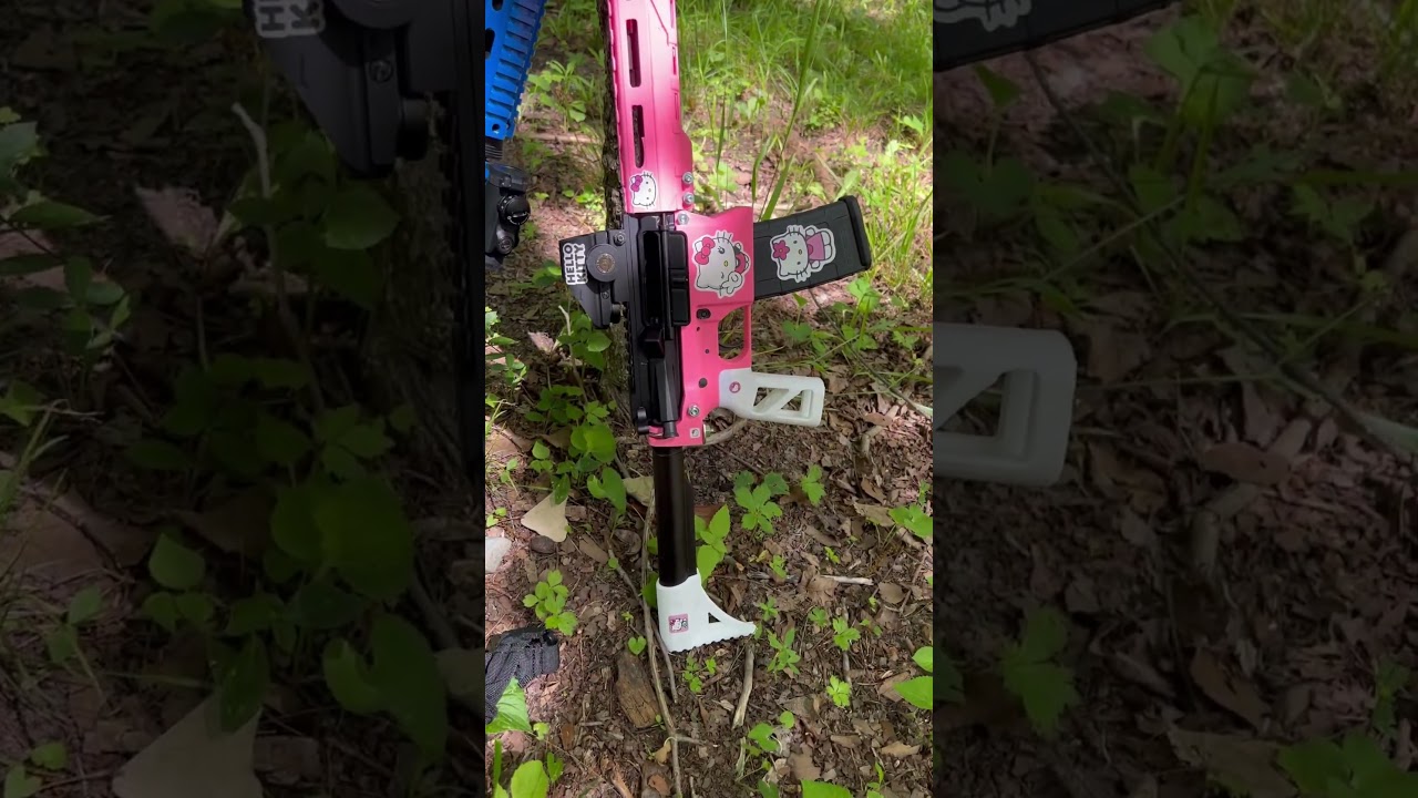 3D PRINTED AR15 (HELLO KITTY UBOLT VANGUARD FOR GF) #3d #3d2a #vanguard #ubolt #range #3dprintedgun