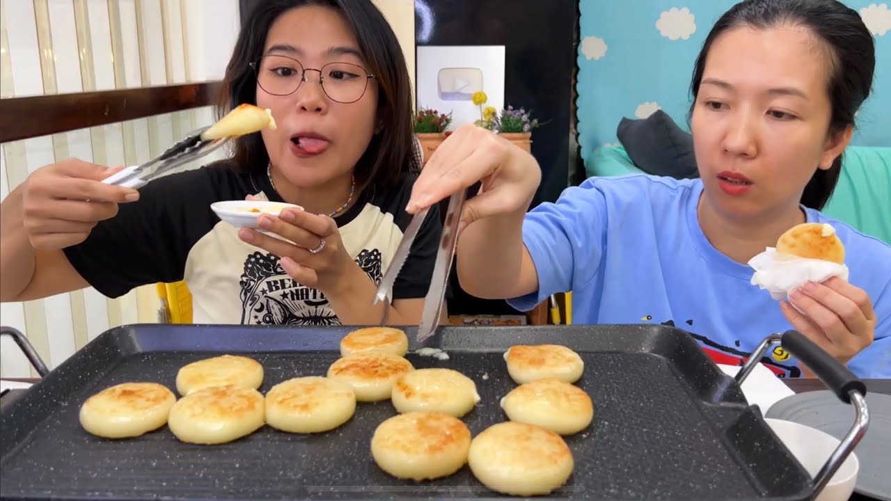Ăn Bánh Rán Nhân Phô mai Hàn Quốc, bánh hotteok ASMR mukbang