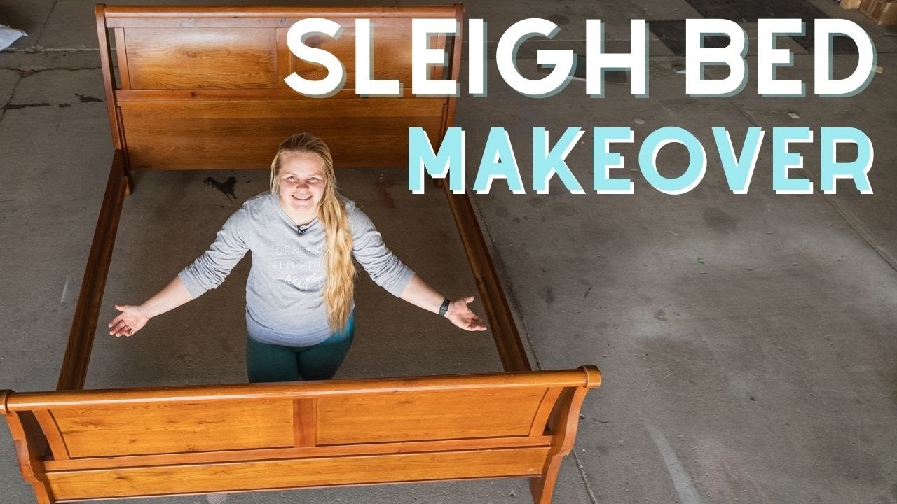 Old Bed Frame Makeover / Transforming Sleigh Bed with Chalk Paint & Wax
