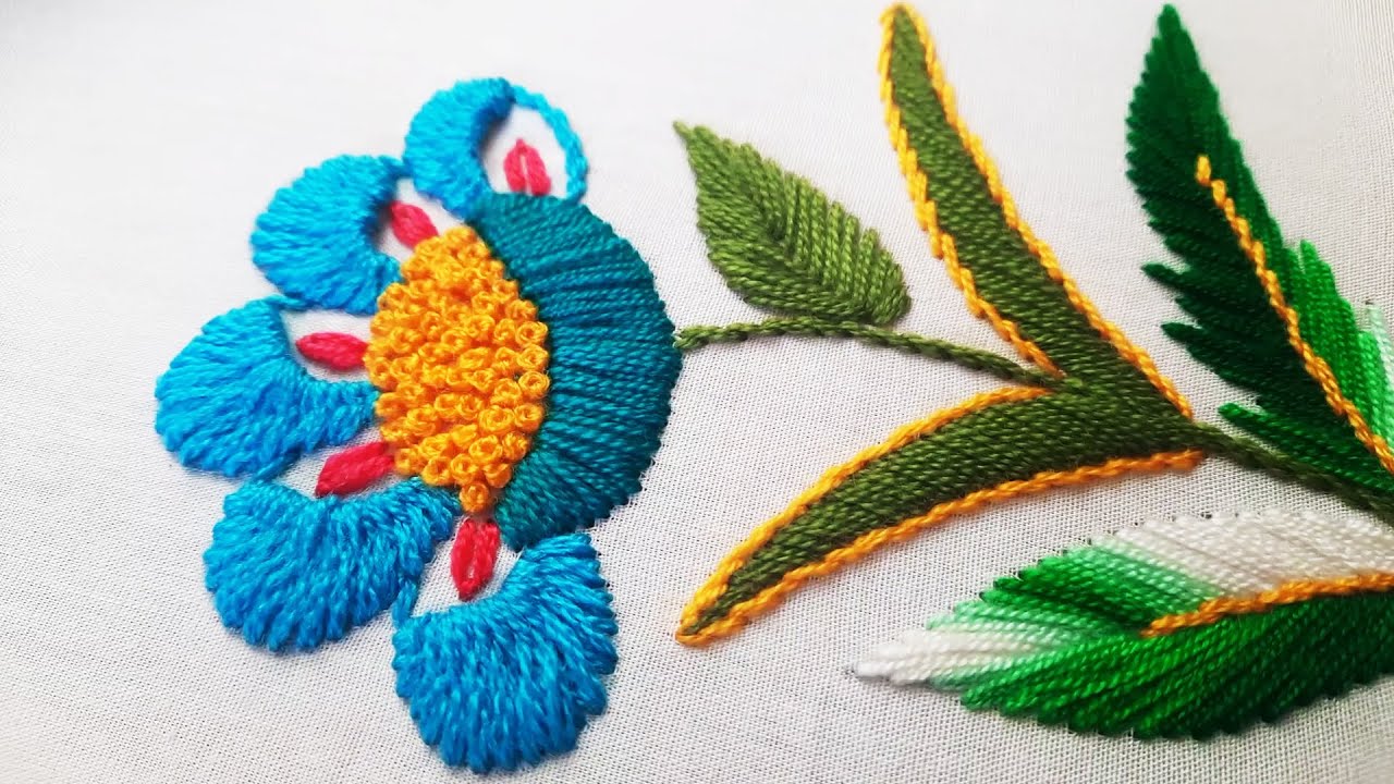 Hand embroidery  flower design cushion cover design dress design