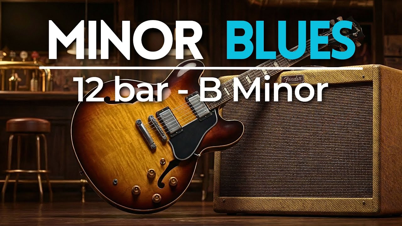 Smooth Night Blues Guitar Backing Track in B Minor | 12 bar