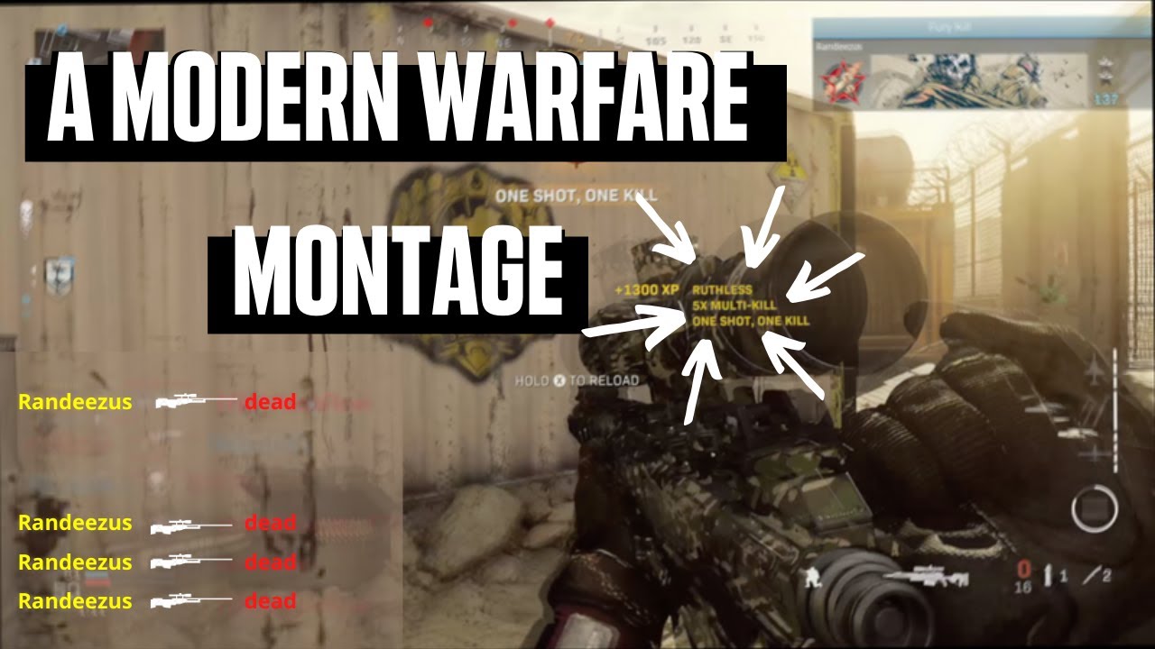 INSANE SNIPER MONTAGE - Modern Warfare Sniper Quad Feed, Insane Sniper Montage Modern Warfare