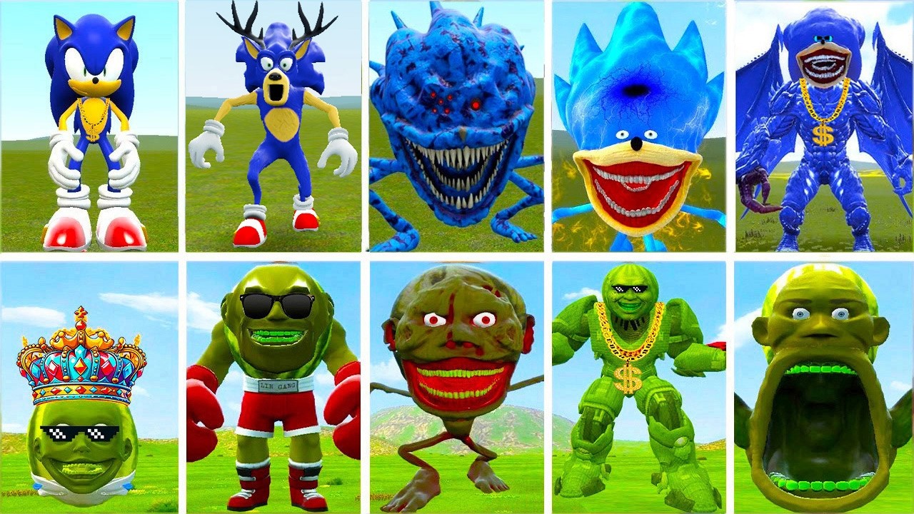 I DISCOVERED NEW EVOLUTIONARY FORMS OF MONSTER SONIC GODZILLA VS MONSTER LINGANG MELON IN GARRYS MOD