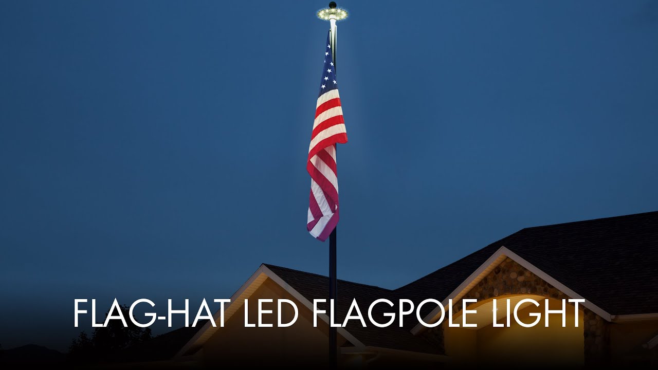 Flag-Hat LED Flagpole Light Installation