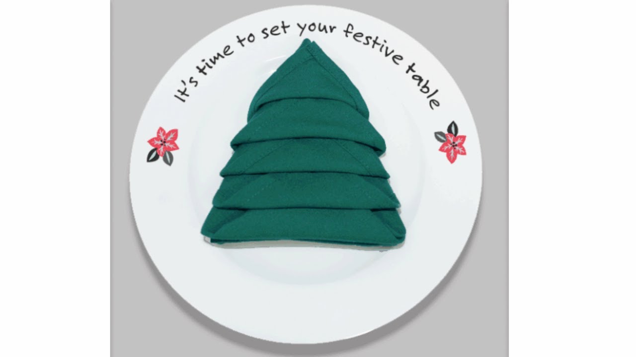 How to fold a Christmas tree napkin