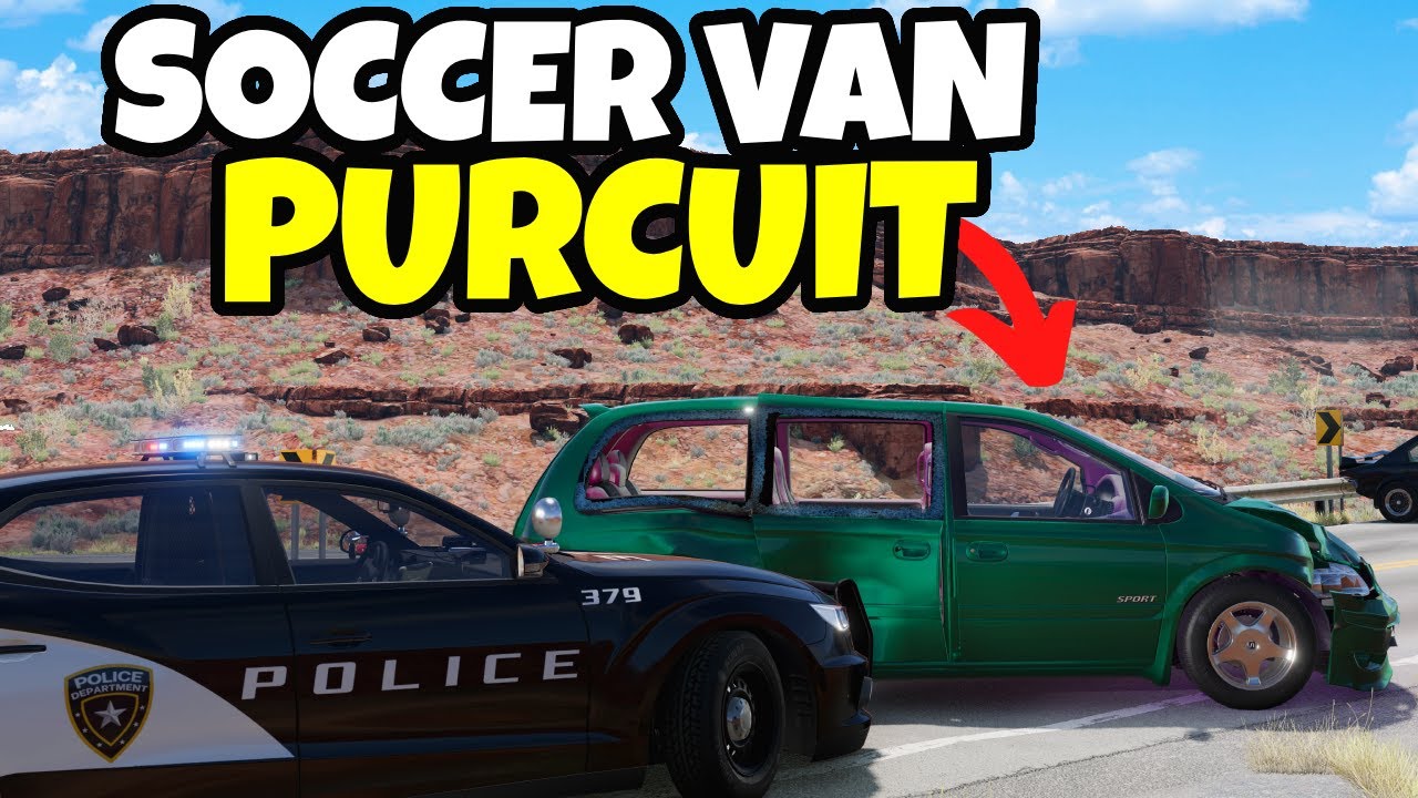 Тестируем, сможет ли минивэн уйти от полиции! Геймплей BeamNG.Drive
