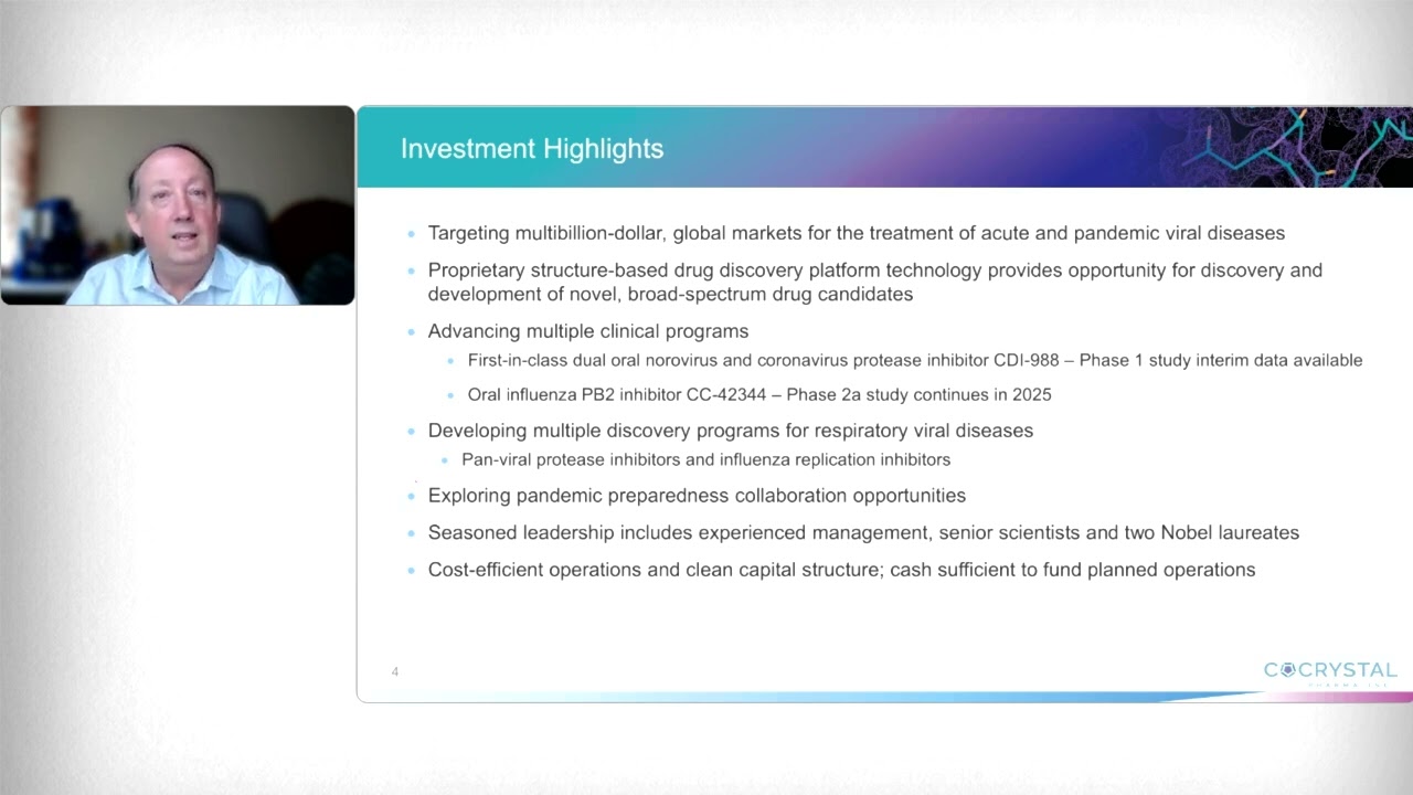 Cocrystal Pharma, Inc. (Nasdaq: COCP): Virtual Investor Conferences