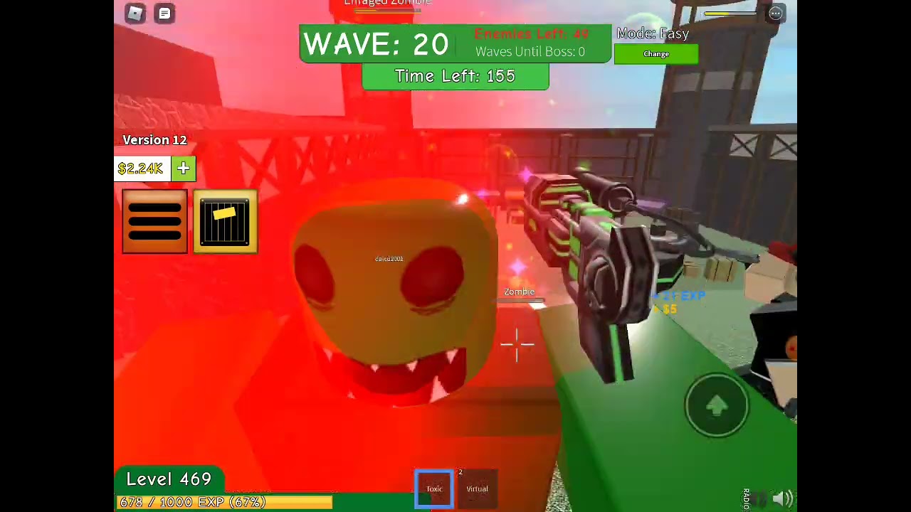 Me playing with Javon in Roblox zombie attack