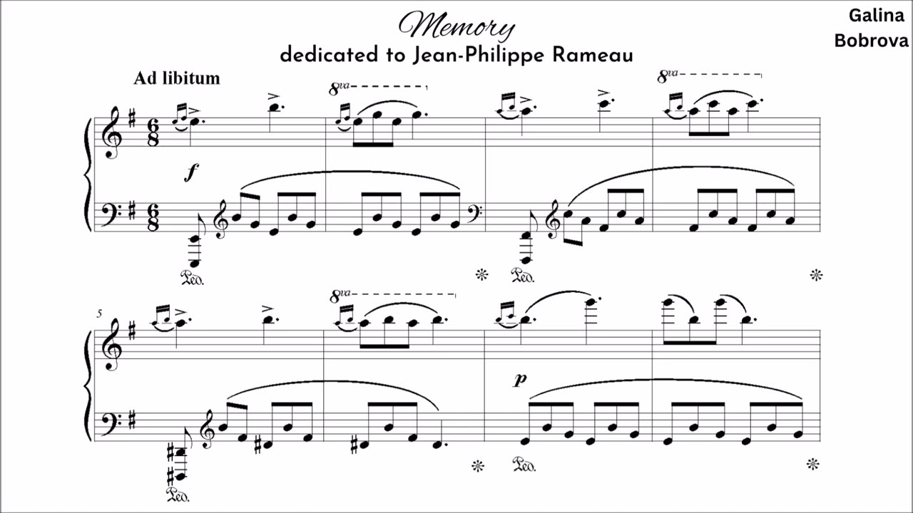 Galina Bobrova «Memory» dedicated to Rameau for piano