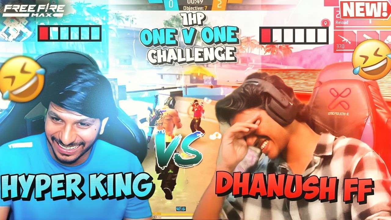 Hyper King Vs @DhanushFFGamer | 1hp Headshot Challenge | Free Fire Telugu