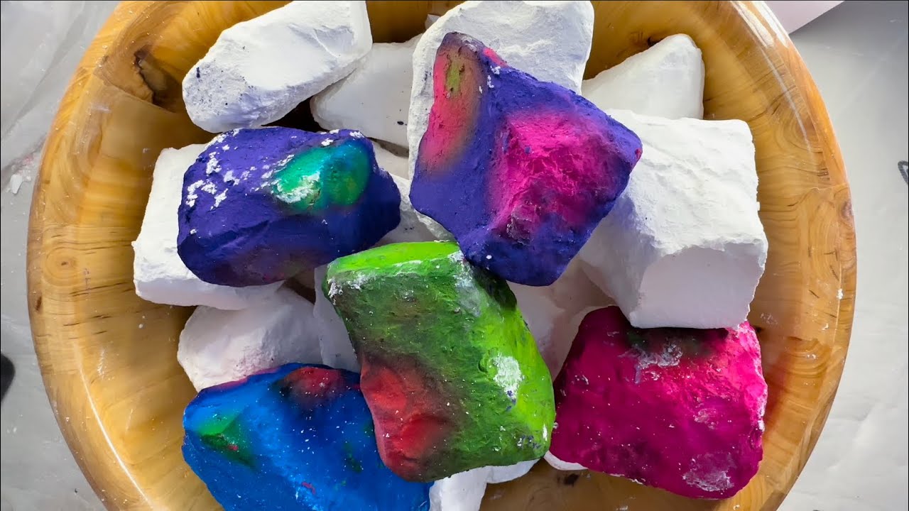Jumbo Chalk!!! A Whole Big Bowl Full!!! The Crushing Moment Is Super Crisp! ASMR