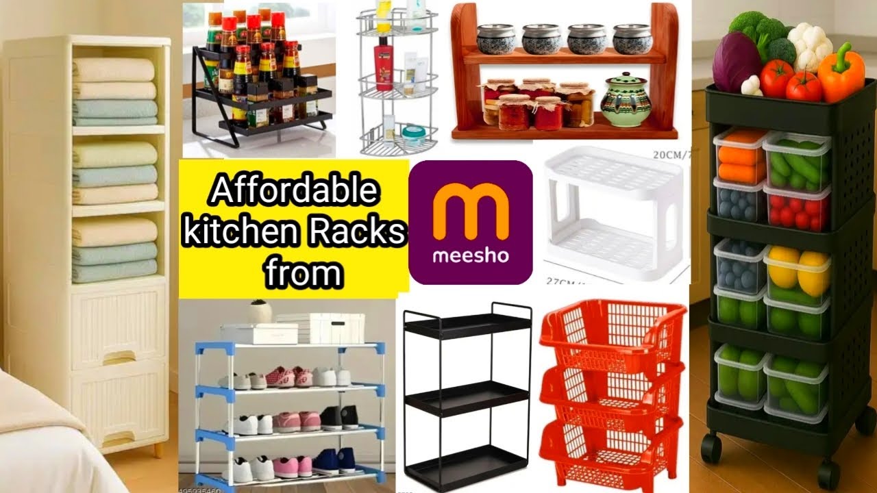 🤩9 Meesho 💯Affordable kitchen organisers Racks/Meesho musthave kitchen organiser/Meesho kitchenfinds