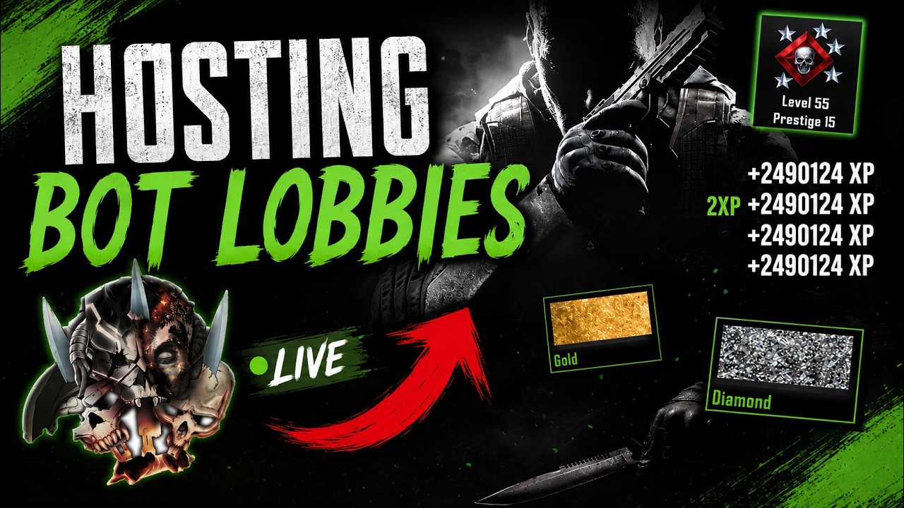 🔴 BO2 XP BOT LOBBY PS4/PS5 LIVE! XP PRESTIGE MASTER GLITCH (Call of Duty Black Ops 2 Live)