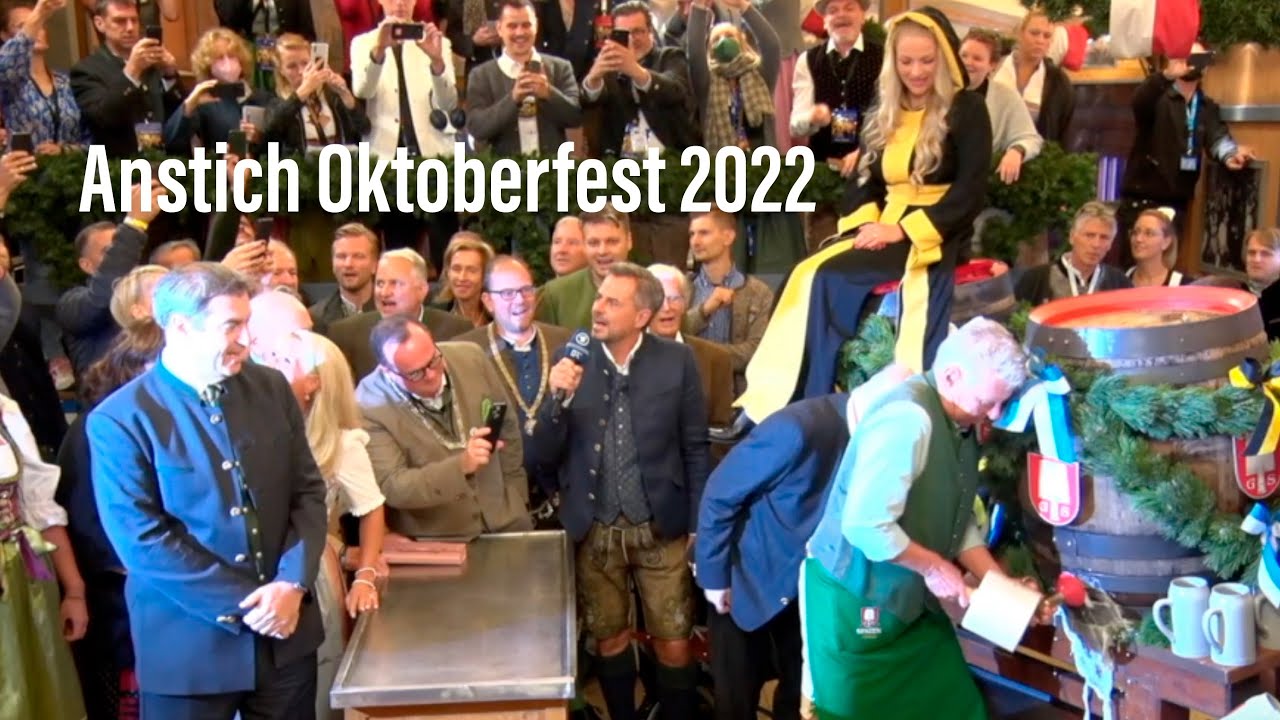 Oktoberfest Anzapfen 2022 in der Schottenhamel Box mit 3 Schlägen am 17.09.2022