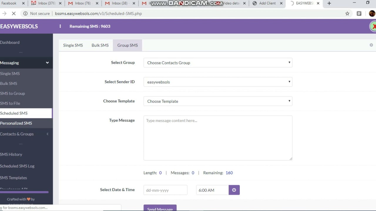 BRANDED SMS PORTAL PREVIEW