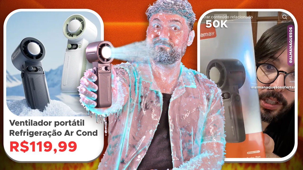😱 Testei o AR CONDICIONADO PORTÁTIL da Shopee | Mini Ventilador  Refrigerador VIRAL NO TIKTOK