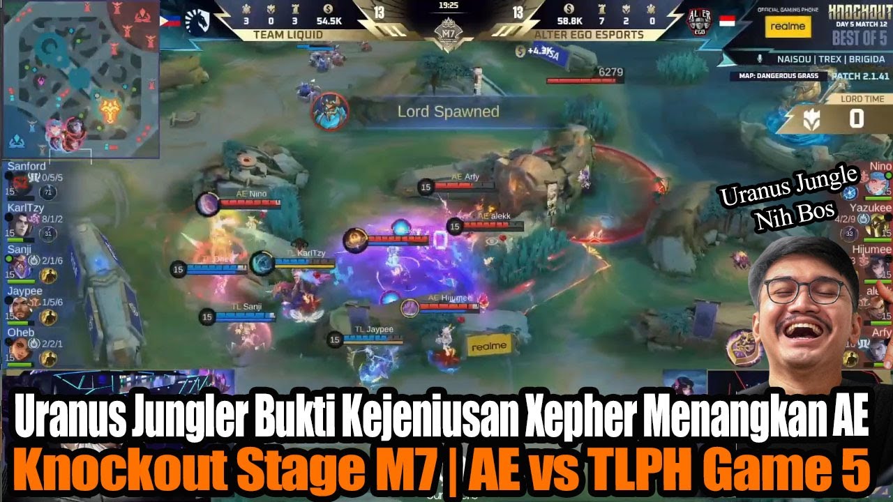 Uranus Jungler Bukti Kejeniusan Xepher Menangkan AE | Knockout Stage M7 | AE vs TLPH Game 5