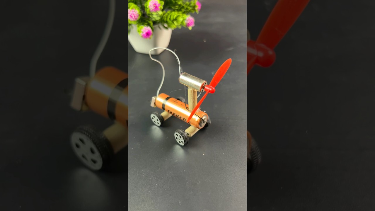 DIY Car Making Project | Air Power Car Making With DC Motor #shorts #dcmotor #car