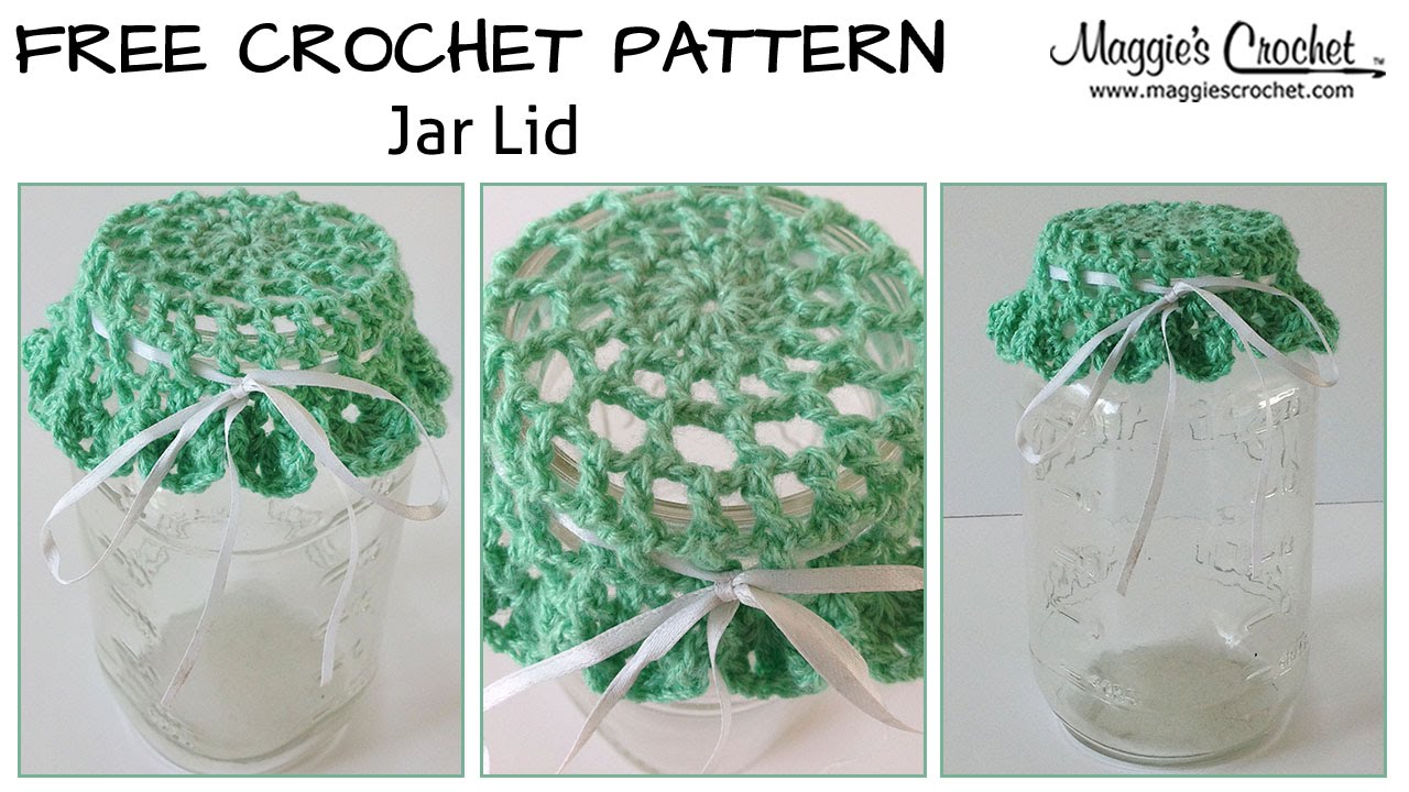 Mason Jar Lid Cover Free Crochet Pattern - Right Handed