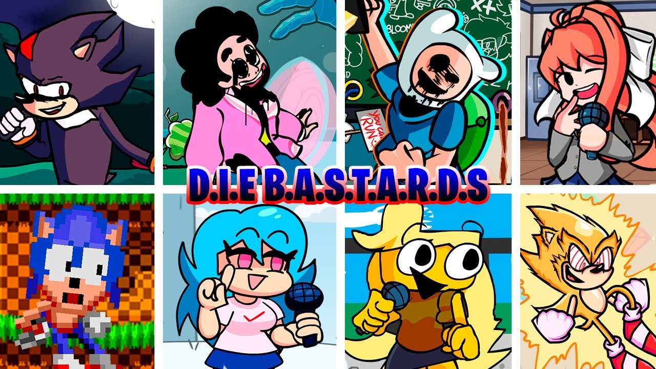 Die batsards but Every Turn a Different Character Sings / FNF Die batsards but Everyone Sings It)