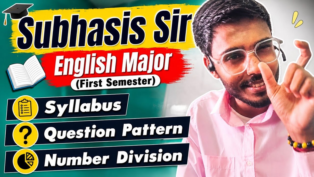 English Honours (Major) | Semester - 1 |  Syllabus, Question Pattern, Mark Division | B.U. 