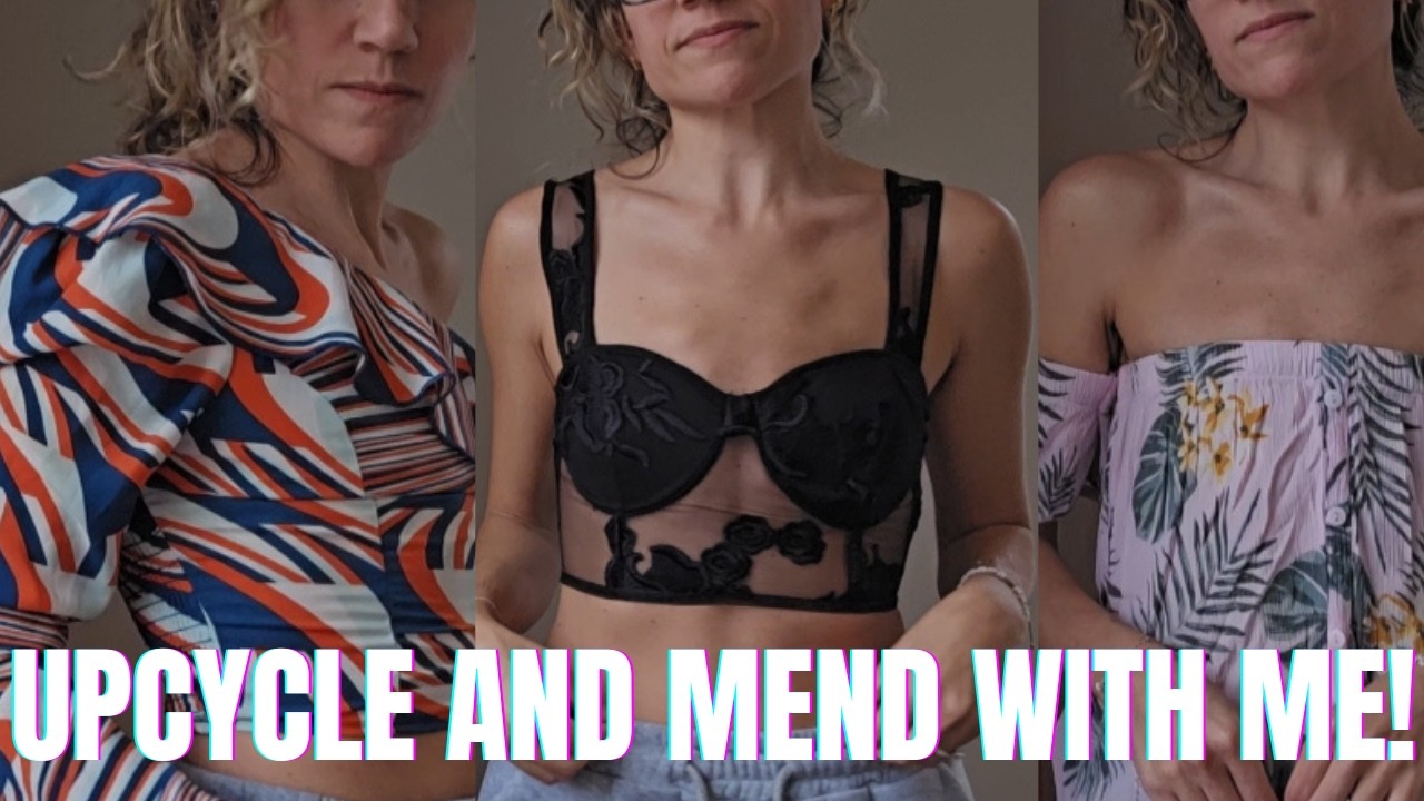 Upcycle and Mend Clothes With Me #sewing #sewingprojects #zippers #gromit #afc #diy #upcycle #mend