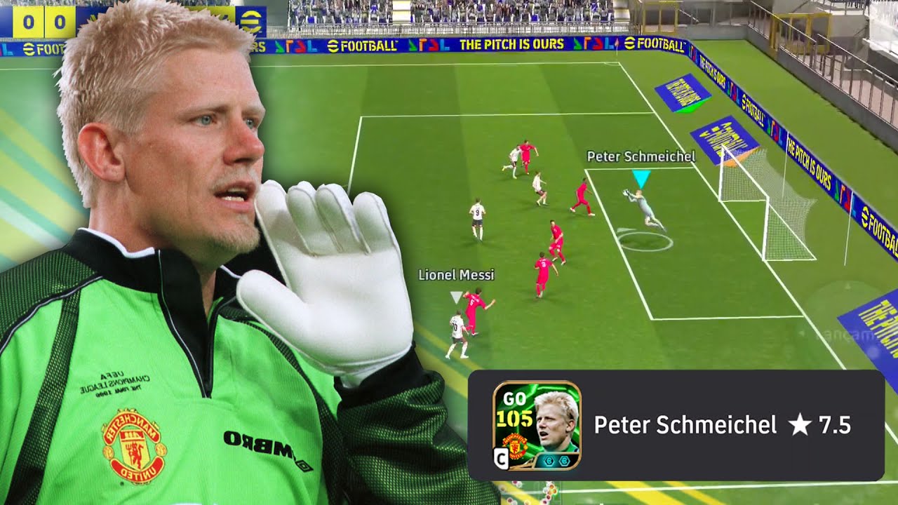 GamePlay com Schmeichel 105 o melhor goleiro do eFootball Mobile