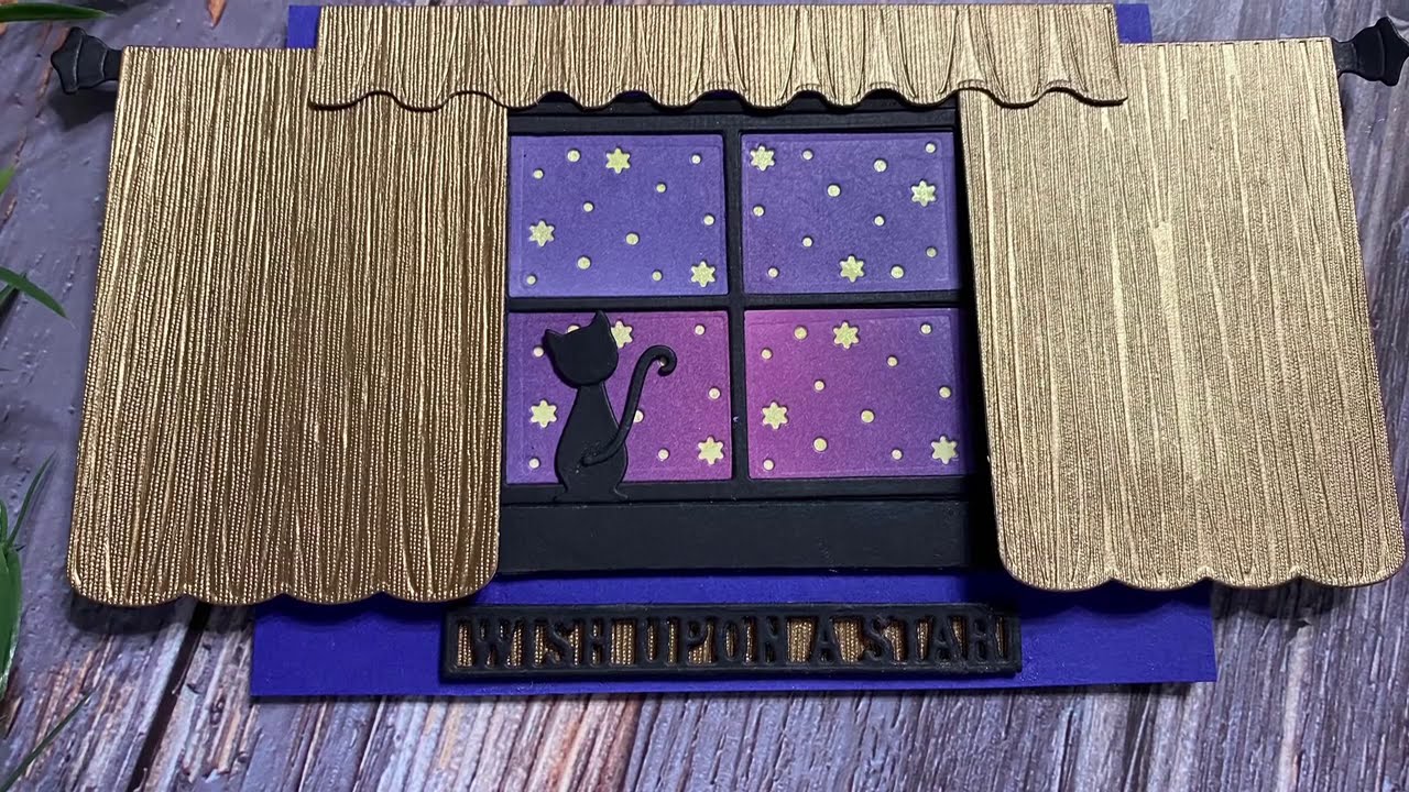 Open the Curtains featuring Spellbinders ... interactive, all die cut cards!