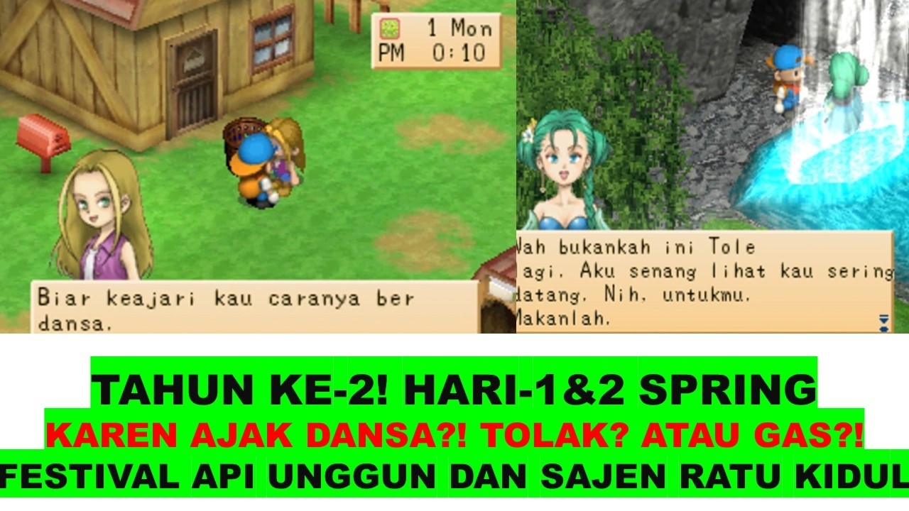 HARVEST MOON BACK TO NATURE TAHUN KE 2 1 2 SPRING FESTIVAL MENARI DAN SAJEN RORO KIDUL!