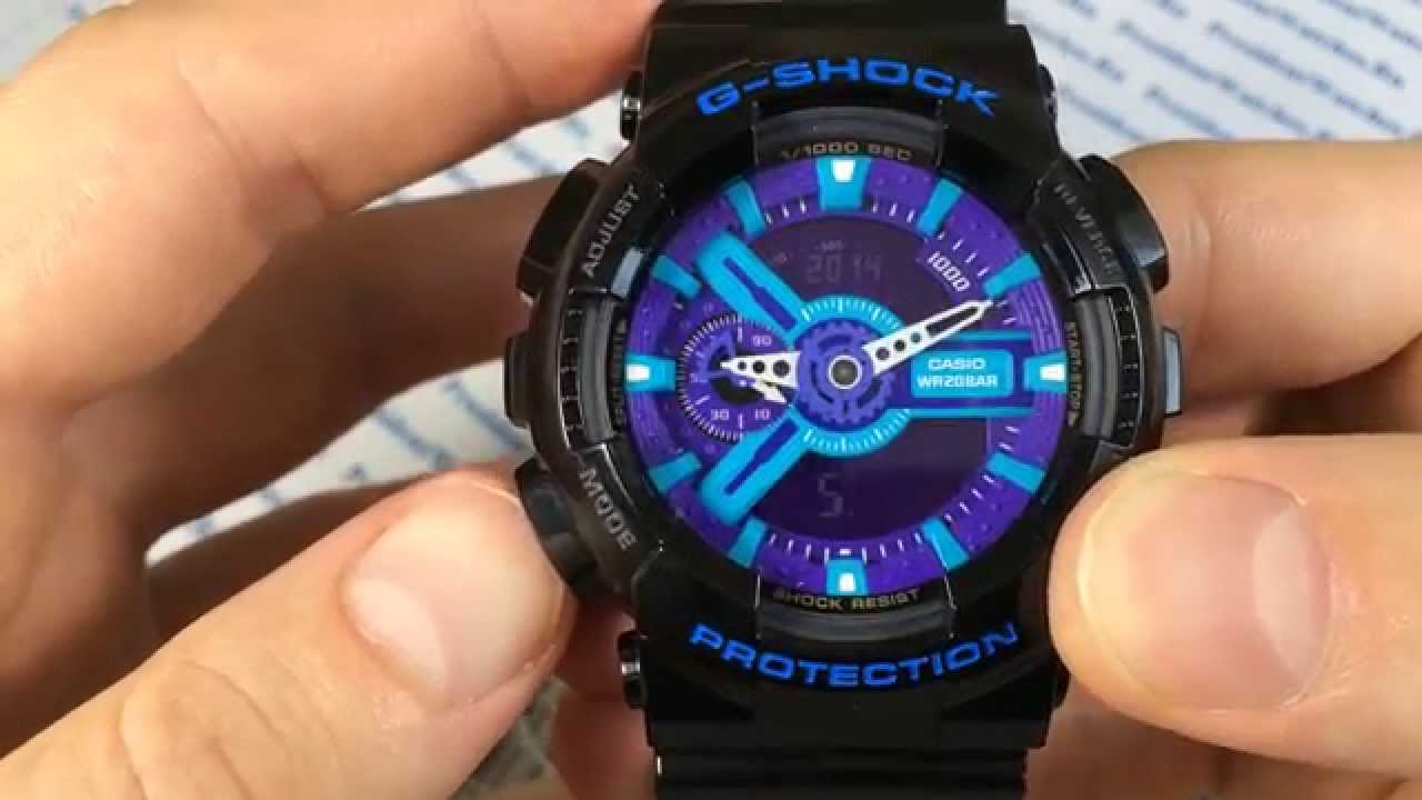 Как настроить часы Casio G-SHOCK GA-110HC-1A - инструкция от Watch-Forum.RU