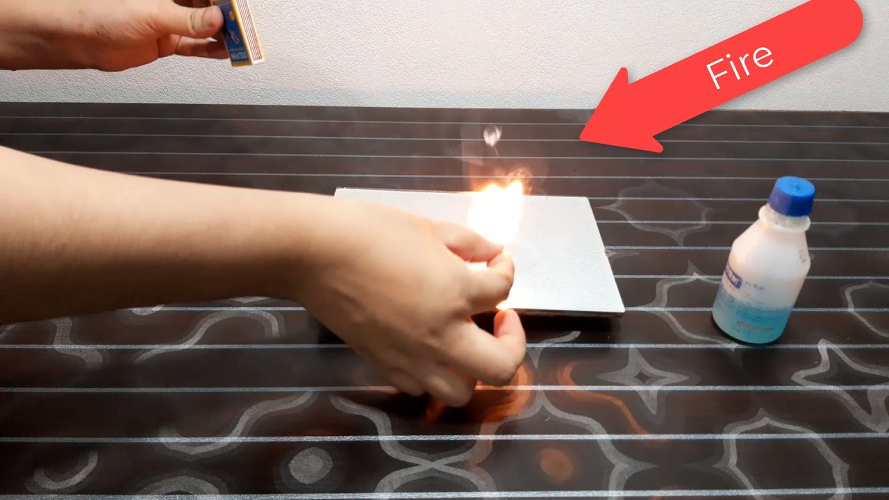 Hand sanitizer with Fire reaction, 