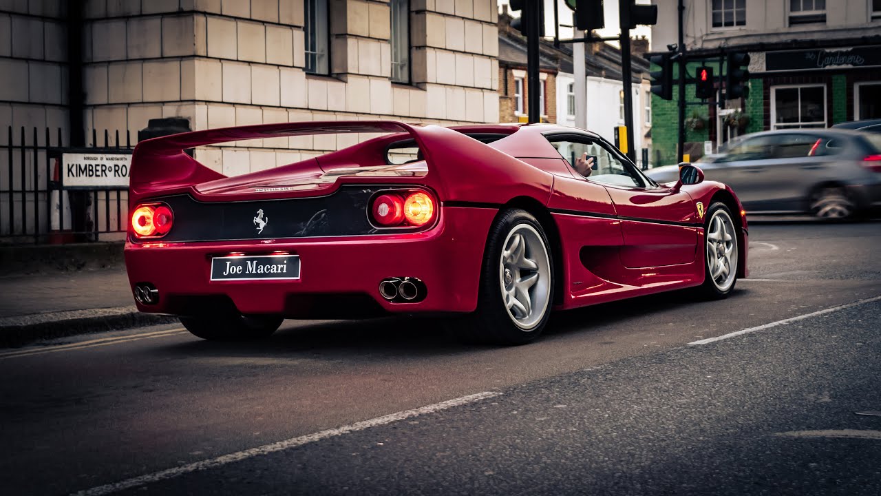 STRAIGHT PIPED Ferrari F50 SOUNDS in London!! Rosso Barchetta