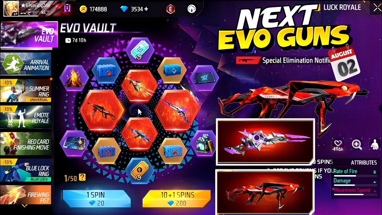 Next Evo Vault 100% Confirm | Free Fire Next Evo Vault Skins | 2 Aug. Evo Vault Free Fire |Ff Event