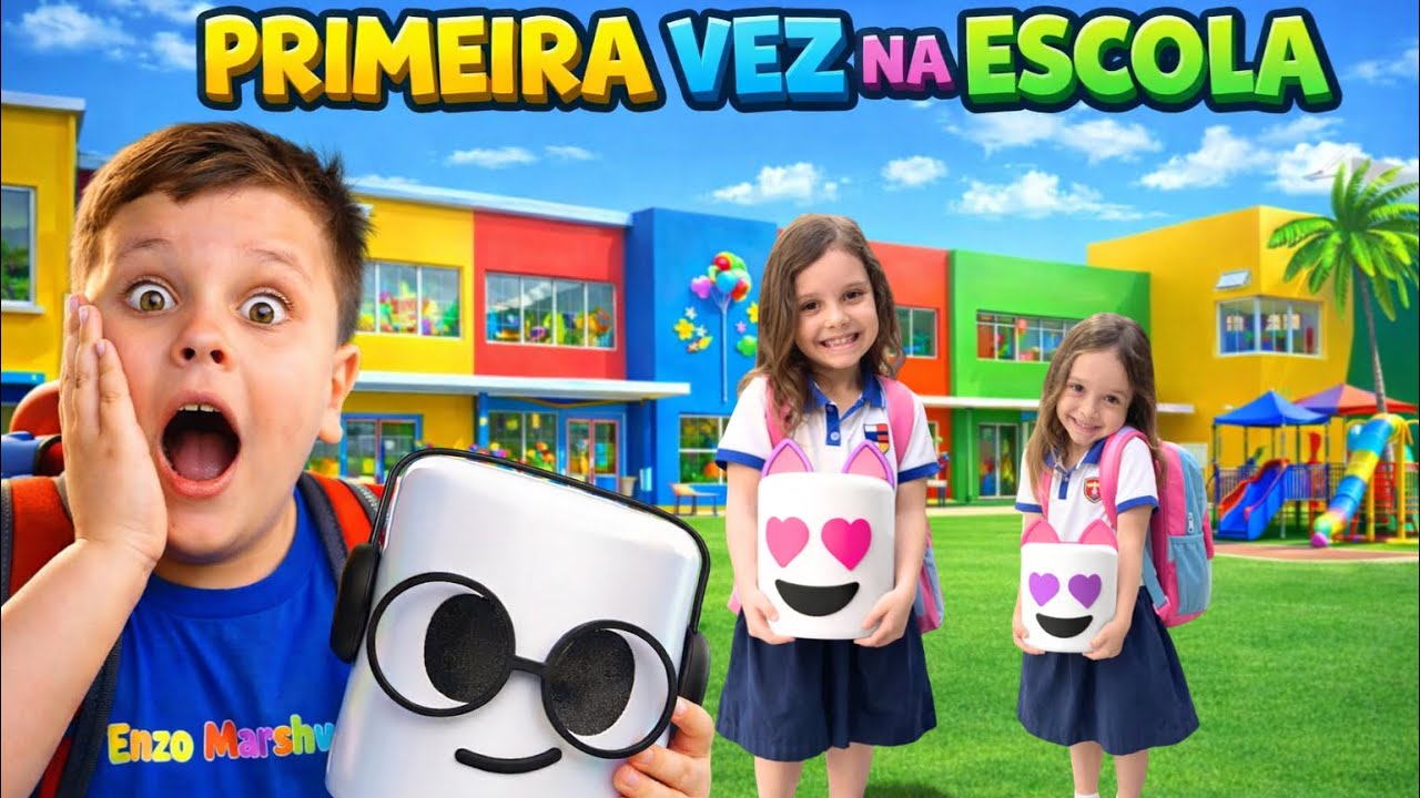 Primeira vez na escola com nossas máscaras/ será que vão deixar a gente entrar no carnaval 