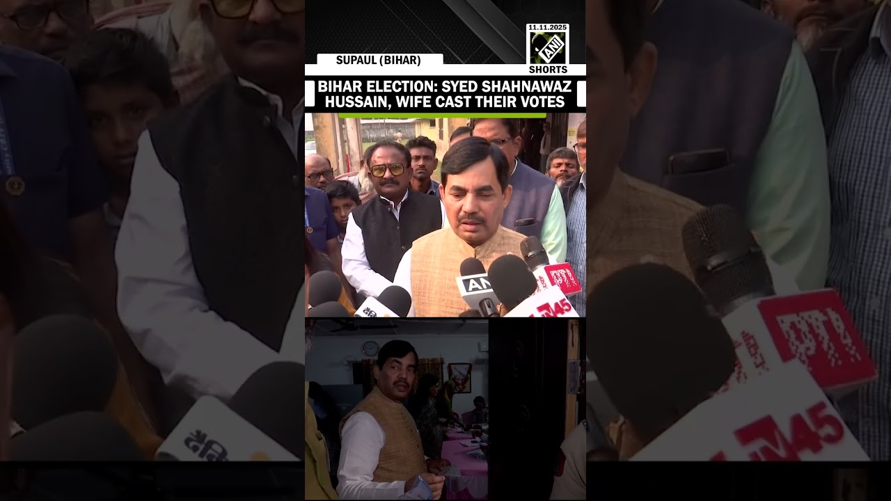 Wybory w Bihar: Syed Shahnawaz Hussain z BJP i jego żona Renu Hussain oddali głos w Supaul