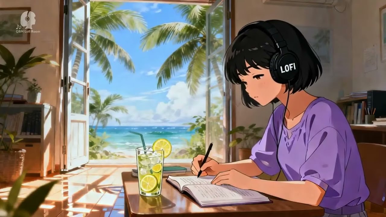 Bright Morning Lofi 🌴☀️ Calm Study Beats with Ocean Breeze