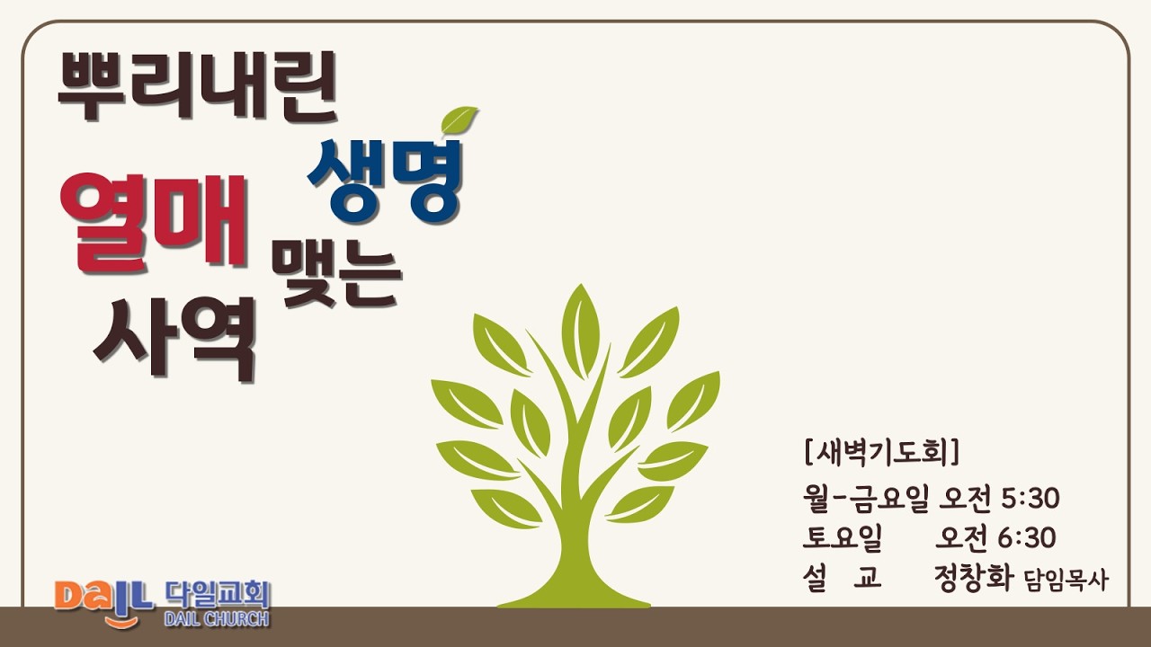 2026년 2월 12일(목) 다일교회 새벽예배