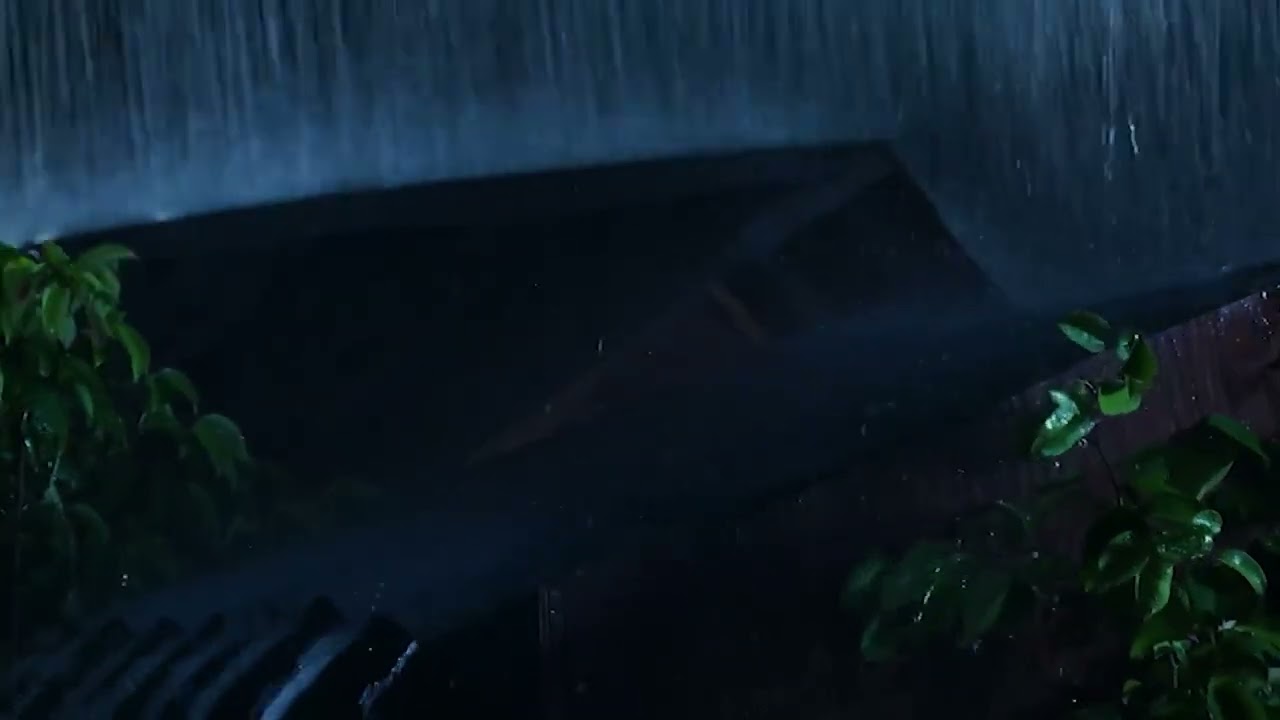 Quiet Your Mind with Heavy Roof Rain | Peaceful Night Sounds