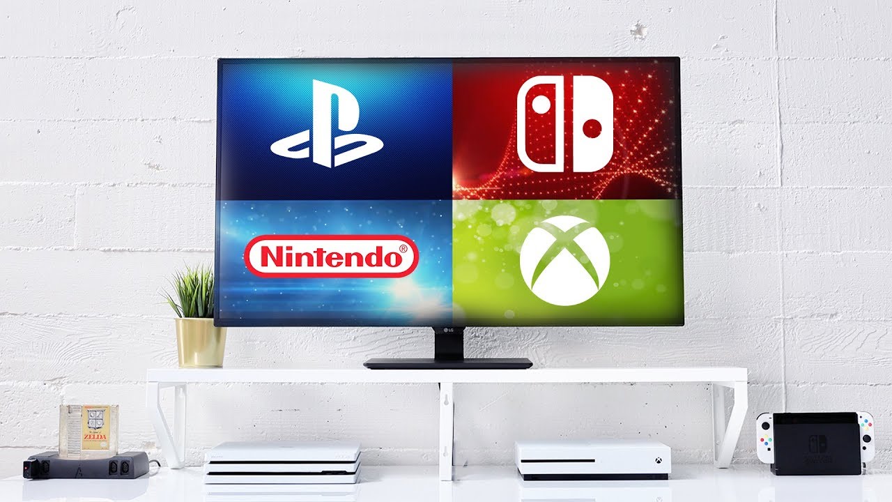 4 Consoles On 1 Screen! 4K Gaming Setup