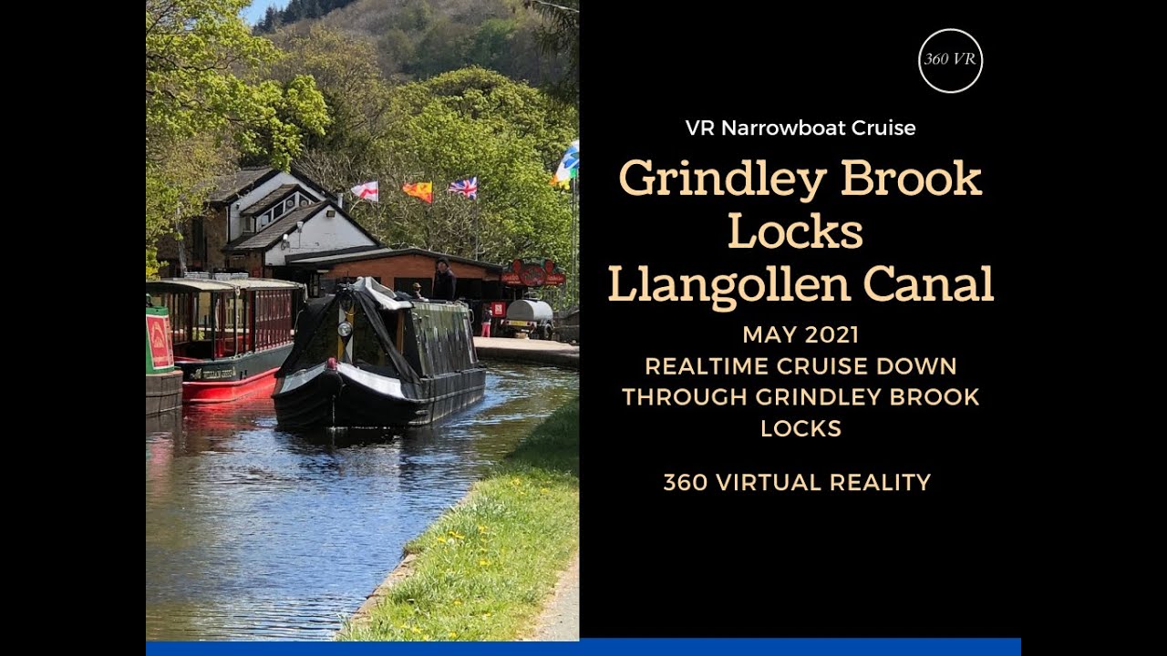360 degree Virtual reality cruise through Grindley Brook Locks on the Llangollen Canal
